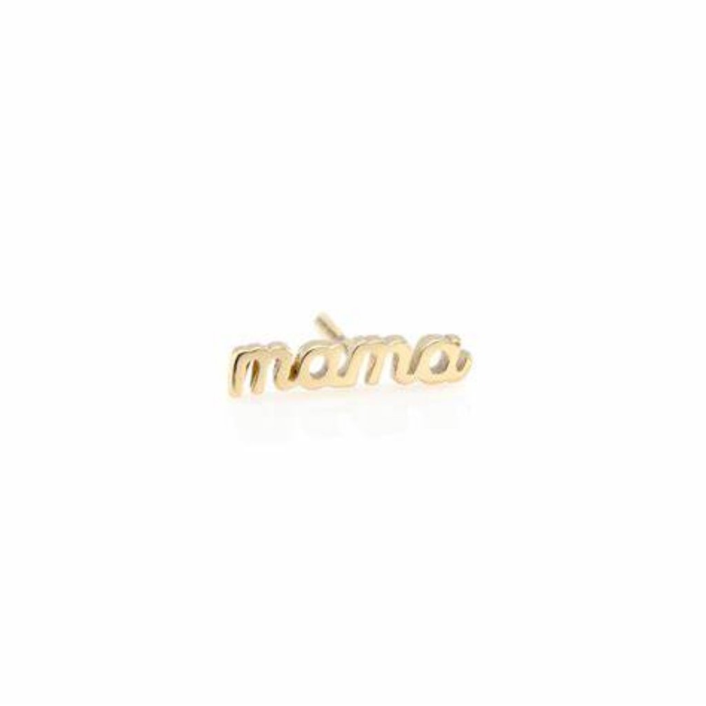 Mama Script Stud Earrings